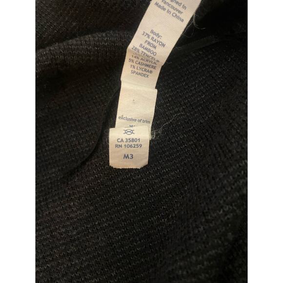 Lululemon Athletica Black Cashmere Cotton Blend Cascade Cardigan Sweater Size 10 - Picture 5 of 9